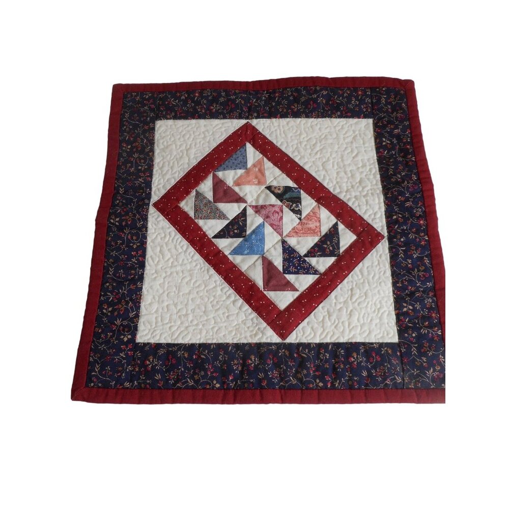 Vintage 1992 Quilted square wall hanging Which way did they go? Estate